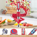Toogel Cordless Immersion Blender, Electric Hand Blender with 21-Speed & 3-Angle Adjust, USB Rechargeable, BPA-Free & Dishwasher Safe for Baby Food, Smoothies, Soup (Red)