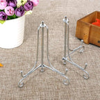 LIONWEI LIONWELI 4 Inch Silver Iron Plate Stand Holder Easel Display Stand for Plate?Picture?Photo and More,4 pcs.