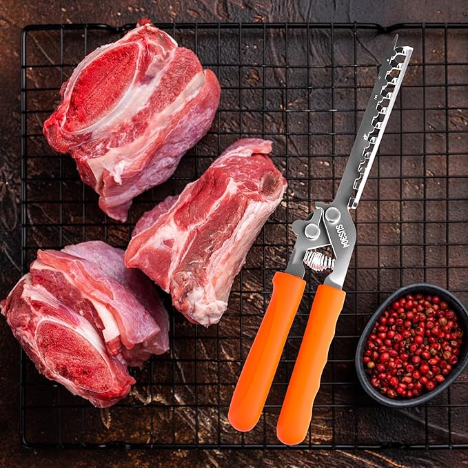 Rib Membrane Removal Tool,Stainless Steel Rib Prep Tool Membrane Remover,BBQ Membrane Remover for Ribs with Arc Clamp & Non-Slip Grip for Easy Rib Skinner,Kitchen Gadgets for Barbecue Enthusiasts