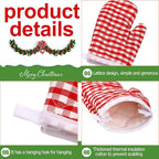 12 Pcs Kids Oven Mitts Toddler Oven Mitts Children Heat Resistant Kitchen Mitts Checkered Kitchen Oven Gloves Kids for Cooking Baking Microwave Child Play BBQ Grilling, Age 2-10(Red, Pink, Blue)