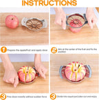 Supercenter Apple Cutter and Slicer - Stainless Steel Apple Corer - 4.72 Inch Apple Corer Tool with 12 Super Sharp Blades, Lightweight Apple Slicer and Corer & Dishwasher Safe