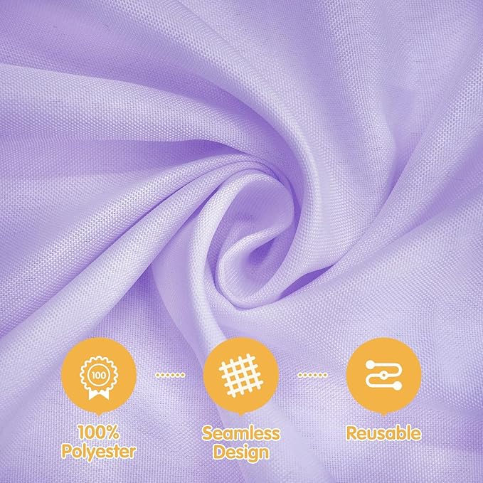 BRILLMAX 6 Pack Lavender Tablecloths for 6 Foot Rectangle Tables 60 x 102 Inch - 6ft Rectangular Bulk Linen Polyester Fabric Washable Cloth Cover for Wedding Reception Banquet Birthday Party