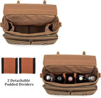 Lodrid Vintage Bartender Kit Bag with Flexible Compartments for Wine, Leather Waxed Canvas Bartender Tote with Removable Dividers, Bar Bag with Handle and Shoulder Strap, Case Only, Patent Design