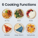 Chefman Crispinator Air Fryer 6-in-1 with 8 Qt capacity, 450°F Max Temp with TurboFry Pro Technology for Fast and Even Results, Viewing Window, Nonstick Ceramic Basket