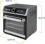 West Bend Air Fryer Oven 15-Quart Capacity with Digital Controls Easy-View Door and 16 Cooking Presets, Includes Eight Cooking Accessories, 1000-Watts, Black