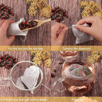 NEPAK 100Pcs Tea Bags for Loose Leaf Tea,3.15 x 3.94 inches Empty Tea Bags,Disposable Fillable Teabags,Tea Filter Bags for Loose Tea