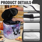 Purple Butterfly Electric Pressure Cooker Insulation Bag Smooth Flat Surface Pressure Cooker Storage Bag with Handle and Pockets