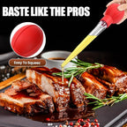 OLESBUR Premium Turkey Basters for Cooking – Baster Syringe for Hot Liquids – Meat and Food Injector – Essential Thanksgiving Cooking Tool – Turkey Baster Large with Cleaning Brush (Red)