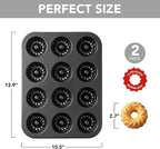 Tiawudi Mini Fluted Tube Cake Pan, 12 Cavity Baking Pan, Non-stick Baking Mold for Cupcakes, Donuts, Cornbread, Brownies, Jellies, Set of 2