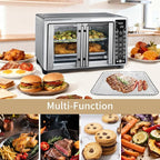 Toaster Oven Replacement Parts for Gourmia GTF7655 GTF7460 GTF7465, 3 IN 1 Basket Tray Rack Kit for Gourmia Digital Toaster Oven Air Fryer French Door17 Cooking Presets 1700W 24L