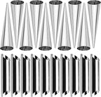 10 Pack Cream Horn Molds for Baking +10 Pack Cannoli Tubes Stainless Steel, 5 inch Large Size Cream Horn Mould and Cannoli Tubes for Baking Cream Horns, Brioche Rolls