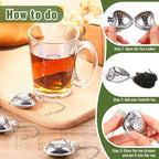 Sumind 50 Pcs Stainless Steel Tea Strainer Ball Infuser Loose Leaf Steeper Interval Diffuser Heart Shape Mesh Filters with Extended Chain Hook for tea party Seasonings Cup Bottle(Silver)