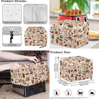 Coffee Tea Patterns Small Kitchen Appliance Protection Bread Toaster， Blender, Slow Cooker Cover， Dust Fingerprint Protection Kitchen Accessories Set 3PCS