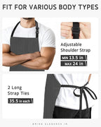 Syntus Apron for Men Women, Adjustable Cooking Kitchen Chef Aprons with 2 Pockets, Cotton/Polycotton/Polyester