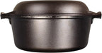 Lodge Cast Iron Double Dutch Oven - Pre-Seasoned 2-in-1 Cast Iron Cookware - Pot & Skillet Combo - Even Heat Retention - Oven-Safe, Versatile Pot - 5 Quart