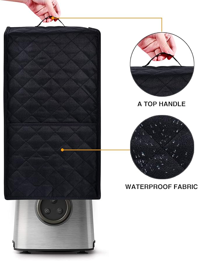 Kitchen Blender Dust Cover,Blender Covers Compatible with Ninja Foodi Blender,Blender Covers For kitchen Appliance Covers,Blender Cover with Accessory Pocket. (Black)