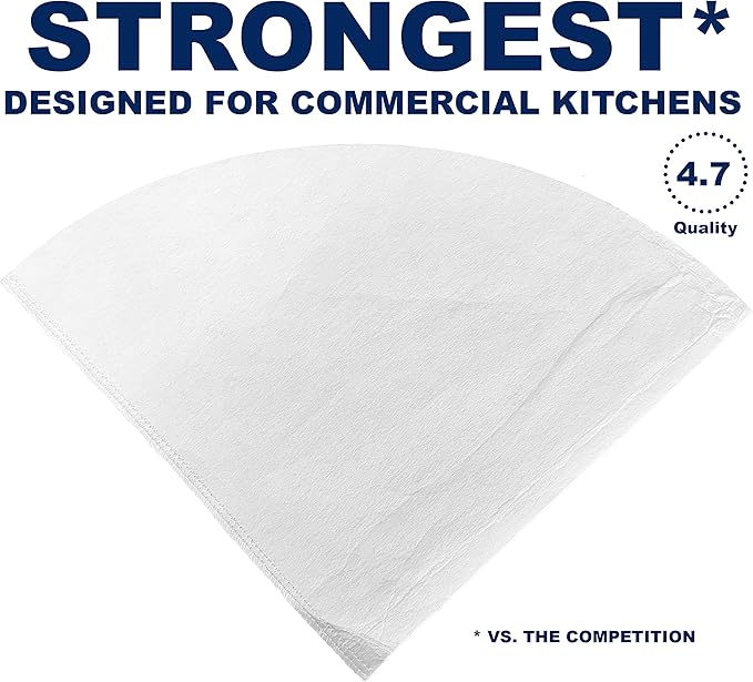 (100 Pack) Commercial 10" Deep Fryer Oil Filters, Maple Syrup Filters, Beeswax Filters, Grease Filter Cones, Best For Restaurants, Cafes, Food Trucks, Hotels