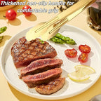 9 Inch Gold Cooking Tongs Set of 4, Stainless Steel Bread Salad Food Tong Serving Utensils for Buffet, Kitchen