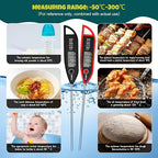 Copkim 6 Set Waterproof Food Thermometer for Water, Liquid, Candle and Cooking Digital Meat Thermometer with Long Probe Instant Read for Kitchen BBQ Grill Candy (Black,Red)