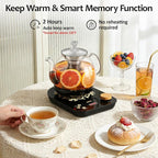 HHT Electric Tea Maker with Infuser, ±1℉ Precise Temperature Control, Glass Electric Kettle for Herbal,Flowers,Fruit Tea and Loose Leaf,BPA-Free,Auto Shut-Off,Brewing Program,Keep Warm,0.8L/27oz Black