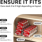 Simple Houseware Soda Can Organizer and Dispenser for Refrigerator / Pantry, Clear, Set of 2