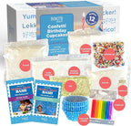 BāKIT Box Confetti Cupcakes Birthday Kit for Kids – Global Celebration Baking Kit – Cupcake Liners & Candles Included – STEM Birthday Activities – Ages 5–13