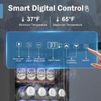 Beverage Refrigerator Cooler, 15 Inch 130 Cans Under Counter Refrigerator Beer Fridge with Glass Door, Adjustable Shelves and LED Light, Bulit-in Soda Fridge for Bedroom Office Bar