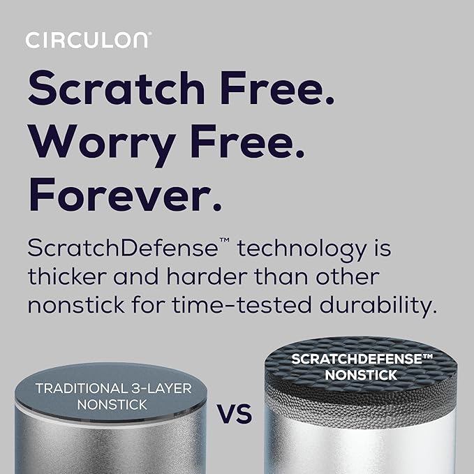 Circulon A1 Series with ScratchDefense Nonstick Induction Cookware, Large Saute Pan with Lid, Nonstick Pan, 5-Quart, Graphite