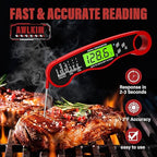 AWLKIM Digital Meat Thermometer for Cooking - IP67 Waterproof Kitchen Thermometer with Backlight and Hold, Fast Instant Read Thermometer, Candy Making, Outside Grill, Stocking Stuffers for Men-2 Pack