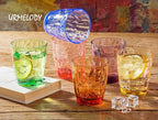 13oz Drinking Glasses Set Acrylic Glassware for Kids Colored Plastic Tumblers Cups Picnic Water Glasses Unbreakable Juice Drinkware for Camping Restaurant Beach Party BPA Free Dishwasher Safe