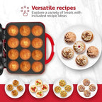 Holstein Housewares Non-Stick 12-Count Electric Cupcake Maker Machine – Bakes 12 Cupcakes, Muffins, Pizza Cups, Cinnamon Buns – Perfect for Gifts, Birthdays, Holidays, or Bake Sales, Red