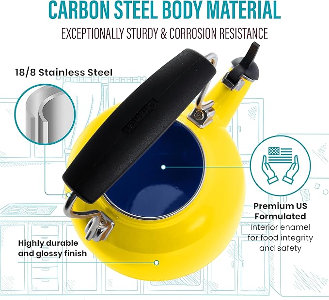 Chantal Tea Kettle, Vintage Series, Enamel on Steel, Whistling (Canary Yellow)