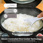TIGER JAX-T10U-K 5.5-Cup (Uncooked) Micom Rice Cooker and Warmer with Tacook Food Steamer Cooking Tray Technology and 10 Auto-Cook Settings, Stainless Steel Black
