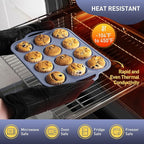 Socisen 2 Packs 12 Cups Silicone Muffin Pan with Metal Reinforced Frame Regular Size Cupcake Pan Tray Egg Bites Silicone Circle Cookie Molds Muffin Tin Bread Loaf Pans for Homemade Reusable Tart Pans