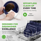NutriChef 6-Piece Nonstick Baking Pans - Carbon Steel Non toxic Bakeware set with Cookie Sheets, Muffin, Loaf, Round & Square Pan - Restaurant Quality Baking Tray, Easy Clean, Dishwasher & Oven Safe