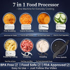 14 Cup Food Processor - 1000W Motor, Storage Drawer for Blades, 7 Speeds, XL Bowl & Large Feed Chute, French Fry Cutter, Chop Slice Shred & Mix for Vegetables, Cheese & Meat, Family Meals