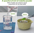 Matcha Whisk Set,11Pcs Matcha Set,Matcha Kit,Whisk Made from 100% Natural Bamboo, 11-component set for all your matcha-making needs,Contains stainless steel spoon, measuring cup(green)