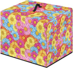 Colorful Daisy Flower Print Meat Slicer Cover for Kitchen Dust-proof Appliance Covers for Home Decor Easy to Clean Bread Slicer Covers with Organizer Bag Accessories 16 x 13 x 13 Inch
