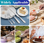 Eisinly Cake Cutting Set for Wedding, Elegant Cake Knife and Server Set with Stainless Steel Forks, Cake Cutter and Pie Spatula for Engagements, Anniversary, Bride and Groom, 4 Pcs, Silver