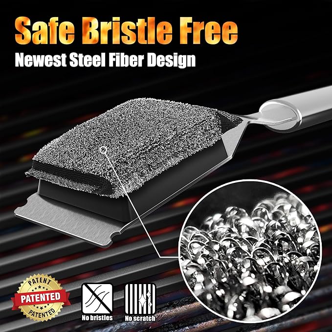 GRILLART Grill Brush Bristle Free Replacement Head - 2PCS