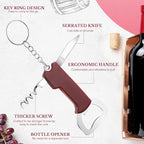 Ziliny 24 Pcs Bottle Opener Keychain Bulk Wine Bottle Beer Opener Keychain 3.27" Stainless Steel Corkscrew Waiter Corkscrew Wine Keyring Gifts for Christmas Bar Party Wedding Home (Red)