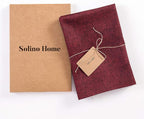 Solino Home Linen Napkins Set of 4 - 100% Pure Linen Red Garnet Dinner Napkins Cloth 20 x 20 Inch for Valentines, Holiday, Winter, New Year - Athena, Handcrafted and Machine Washable