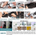 TAILI Sponge Holder with Strong Suction Cup, 4-in-1 Rustproof Sink Organizer - Sink Caddy Holds Sponges, Brushes, Stoppers & Scrapers -Black
