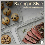 Royal Blue 10-Piece Bakeware Sets, Nonstick Carbon Steel Baking Sheet & Pans, Stackable Space-Saving Bakeware, Dishwasher Safe, Stain-resistant, PFOAPFOSPTFE Free, Oven Safe Up To 450°F (230°C)