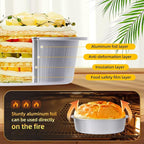 Beasea Mini Ramekins with Lids, 50 Pack 4 Inch 8oz Disposable Aluminum Foil Cake Baking Tins Pans Creme Brulee Tart Pie Tins Silver Small Individual Round Containers Oven Safe for Baking