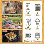 40 Pack Disposable Aluminum Pans Combo Set-9x9 (20pc) Square Tin Foil Pans & 8x8(20pc) Square Aluminum Foil Pans,For Meal Prep,Food Cooking,Roasting,Heating. (40 Pack)