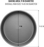 Goodful Nonstick Round Cake Pan Set, Heavy Duty Carbon Steel with Quick Release Coating, Made without PFOA, Dishwasher Safe, 2-Pack Bakeware Set, 9-Inch, Gray
