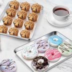 Homikit 1 Pack Quarter Sheet Pan, 9x13 Inches Stainless Steel Cookie Sheets for Baking Non Stick, Metal Baking Sheet Fits Toaster Oven, Bacon Pan Non Toxic & Rust Free, Dishwasher Safe