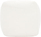 SAFAVIEH Couture Collection Samuels Ivory Boucle Ottoman Square Pouf (Fully Assembled)