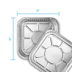 MontoPack 8” Disposable Aluminum Foil Square Baking Pans | 8 x 8 Cake Pan Tin for Broiling, Toaster Oven, Meal Prep, Roasting, Take Out | 20 Pack (8" X 8" With Lids)